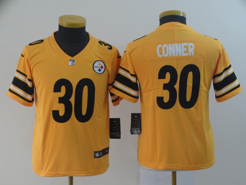 Women Pittsburgh Steelers #30 Conner yellow Nike Vapor Untouchable Limited NFL Jersey->youth nfl jersey->Youth Jersey